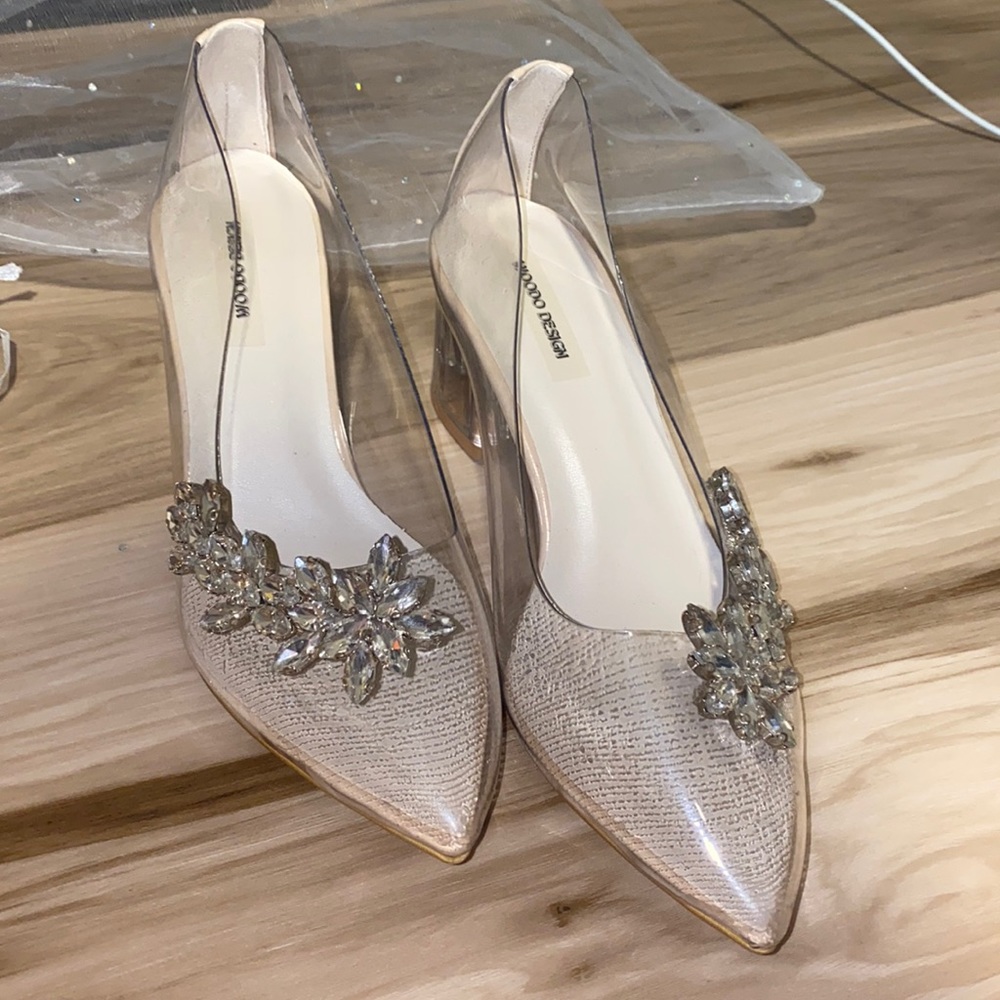 Clear wedding heels